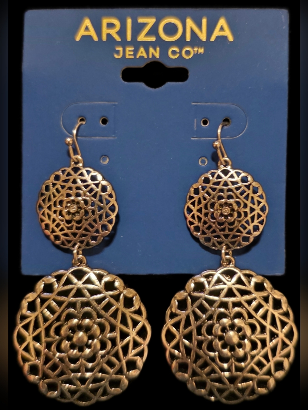 Silvertone Filigree Dangle Earrings